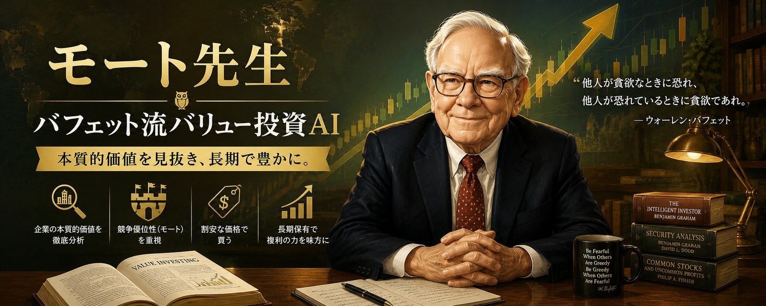 モート先生 — バフェット流バリュー投資AI